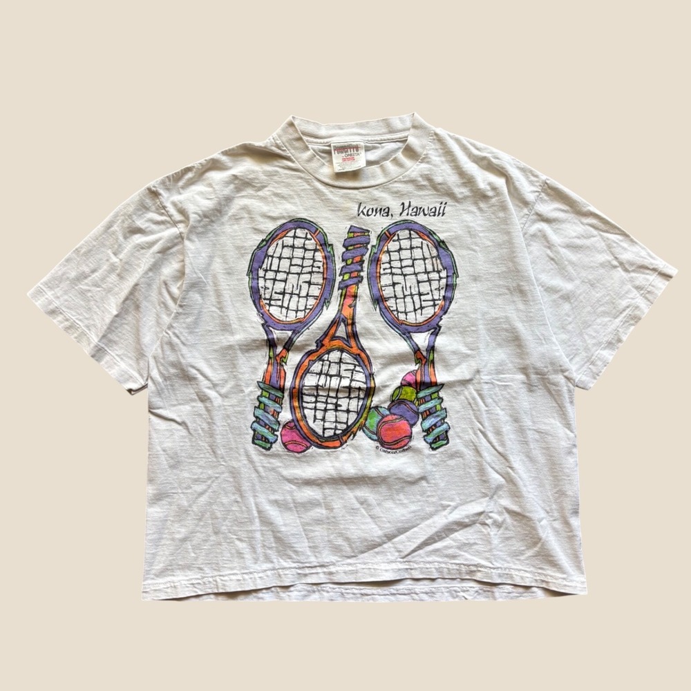Vintage 90's Kona Hawaii Tennis Art Shirt